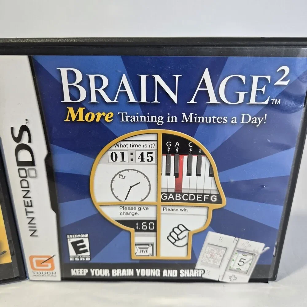 Nintendo DS Brain Age 1 & Brain Age 2 Lot Bundle - Complete in Box (CIB)